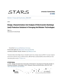 (Esd) Protection Solutions in Emerging and Modern Technologies