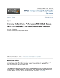Improving the Scintillation Performance of Ksr2i5:Ce3+ Through Exploration of Activator Concentration and Growth Conditions