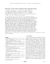 Meteorites on Mars Observed with the Mars Exploration Rovers C