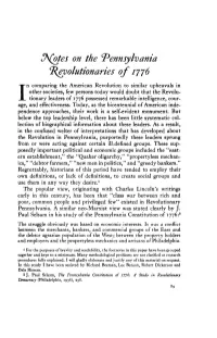 3\(Otes on the 'Pennsylvania Revolutionaries of 17J6