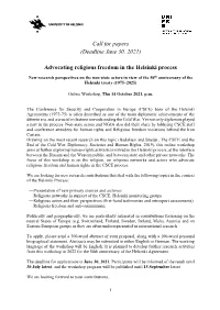 Cfp Workshop 14.10.2021 Religious Freedom Helsinki.Pdf