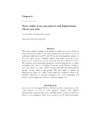 Chapter 6 News Online: Uses, Perceptions and Displacement