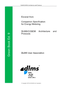DLMS/COSEM Architecture and Protocols