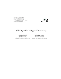 Faster Algorithms Via Approximation Theory