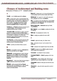 Glossary of Architectural and Building Terms (Dates Given, for Instance, As C19 = ‘Nineteenth Century')Century')