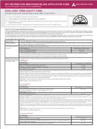 LONG TERM EQUITY FUND (An Open-Ended Equity Linked Savings Scheme with a 3 Year Lock-In)