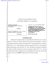 ORDER Denying 51 Select Retrieval, LLC's Motion to Dismiss