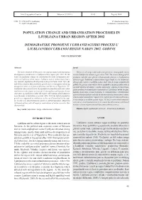 Population Change and Urbanisation Processes in Ljubljana Urban Region After 2002