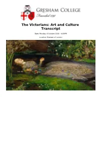 The Victorians: Art and Culture Transcript