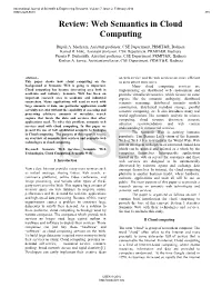 Web Semantics in Cloud Computing