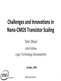 Challenges and Innovations in Nano‐CMOS Transistor Scaling