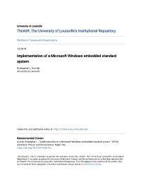 Implementation of a Microsoft Windows Embedded Standard System