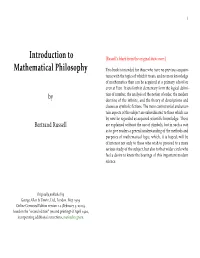 Introduction to Mathematical Philosophy, Though It