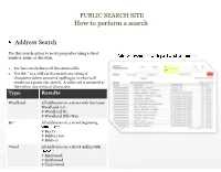 Public Access Search Instructions