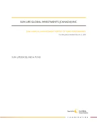 SUN LIFE EXCEL INDIA FUND This Page Is Intentionally Left Blank SUN LIFE EXCEL INDIA FUND