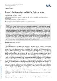 Trump's Foreign Policy and NATO: Exit and Voice