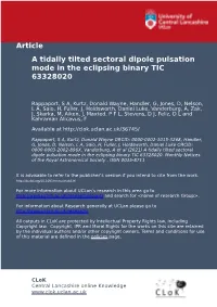 Article a Tidally Tilted Sectoral Dipole Pulsation Mode in the Eclipsing Binary TIC 63328020