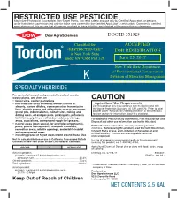 Caution Restricted Use Pesticide