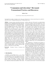 Communion and Liberation" Movement: Transnational Practices and Discourses