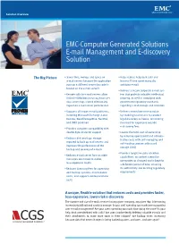 H2418.1 EMC-Computer Generated Solutions E-Mail Management and E-Discovery Solution Overview