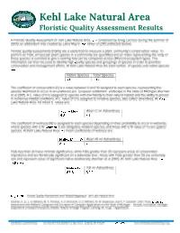 Kehl Lake FQA and Summary