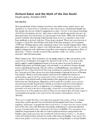 Richard Baker and the Myth of the Zen Roshi Stuart Lachs, October 2002