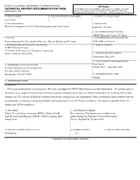 TECHNICAL REPORT DOCUMENTATION PAGE for Individuals with Sensory Disabilities, This Document Is Available in Alternate TR0003 (REV 10/98) Formats