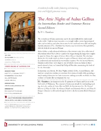 The Attic Nights of Aulus Gellius an Intermediate Reader and Grammar Review Second Edition by P