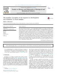 The Machine Conception of the Organism in Development And&Nbsp