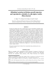 Altitudinal Variation in Lifetime Growth Trajectory and Reproductive Schedule of a Sub-Alpine Conifer, Abies Mariesii
