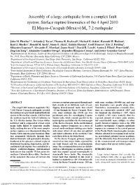 Assembly of a Large Earthquake from a Complex Fault System: Surface Rupture Kinematics of the 4 April 2010