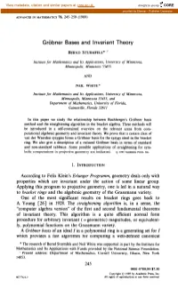 Grijbner Bases and Invariant Theory
