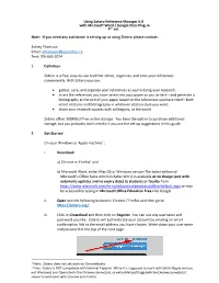 Using Zotero Reference Manager 5.0 with Microsoft Word / Google Docs Plug-In 4Th Ed