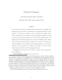 Vertical Collusion ⇤