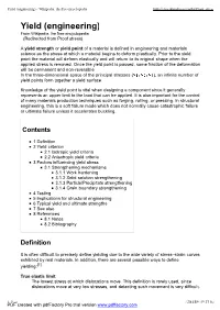 Yield (Engineering) - Wikipedia, the Free Encyclopedia