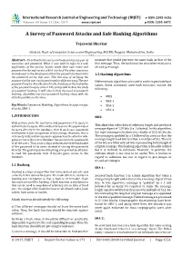 A Survey of Password Attacks and Safe Hashing Algorithms