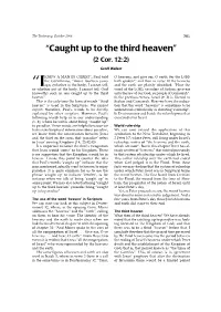 “Caught up to the Third Heaven” (2 Cor