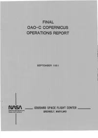 Final Copernicus Operations Report