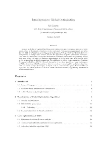 Introduction to Global Optimization