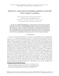 Method to Assess Lateral Handling Qualities of Aircraft with Wingtip Morphing