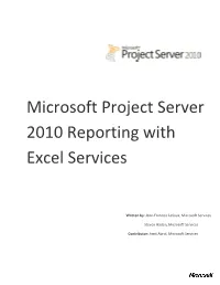 Microsoft Project Server 2010 Reporting with Excel Services