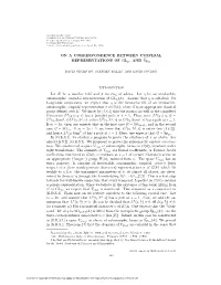 On a Correspondence Between Cuspidal
