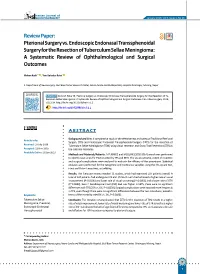 Pterional Surgery Vs. Endoscopic Endonasal Transsphenoidal