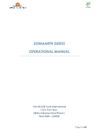 Somaarth Ddess Operational Manual