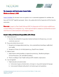 The Acupuncture with Point Location Content Outline Effective As of January 1, 2020