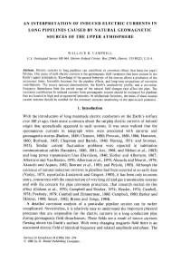 An Interpretation of Induced Electric Currents in Long Pipelines Caused by Natural Geomagnetic Sources of the Upper Atmosphere