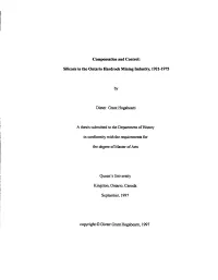 Compensation and Control: Silicosis in the Ontano Hardrock Miniog