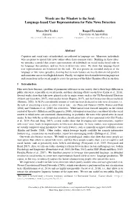 Language-Based User Representations for Fake News Detection