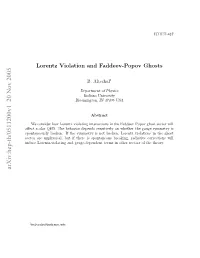 Lorentz Violation and Faddeev-Popov Ghosts