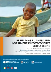 Rebuilding Business and Investment in Post-Conflict Sierra Leone